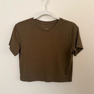 Girlfriend Collective Olive Cropped Boxy Top - XXS - NWT